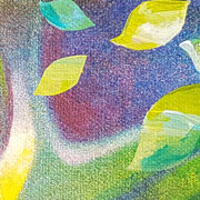 frühlingsfarben, fliegende hellgrüne und rosa blätter